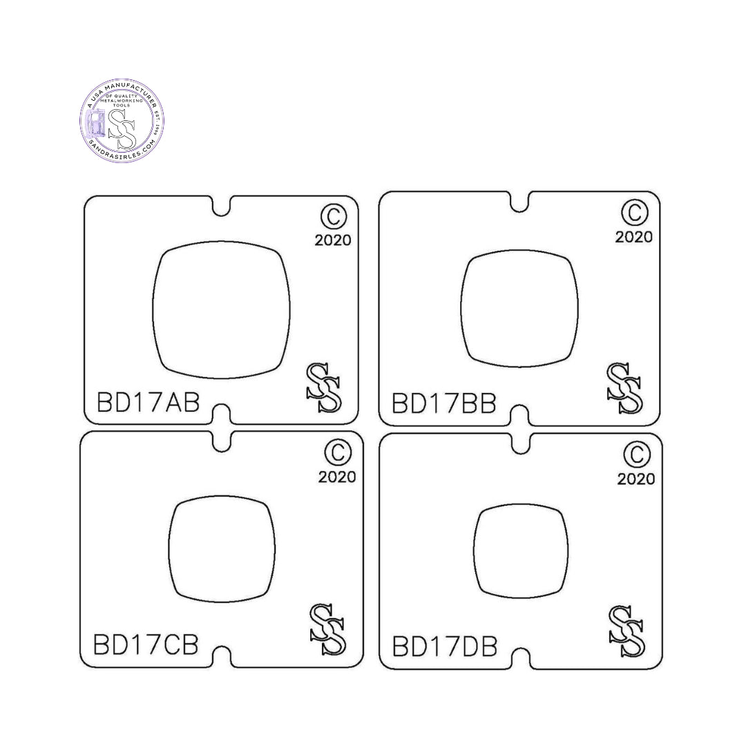 SS BLANKING DIE 3 PIECE SET BD17 SQUARE ROUNDED
